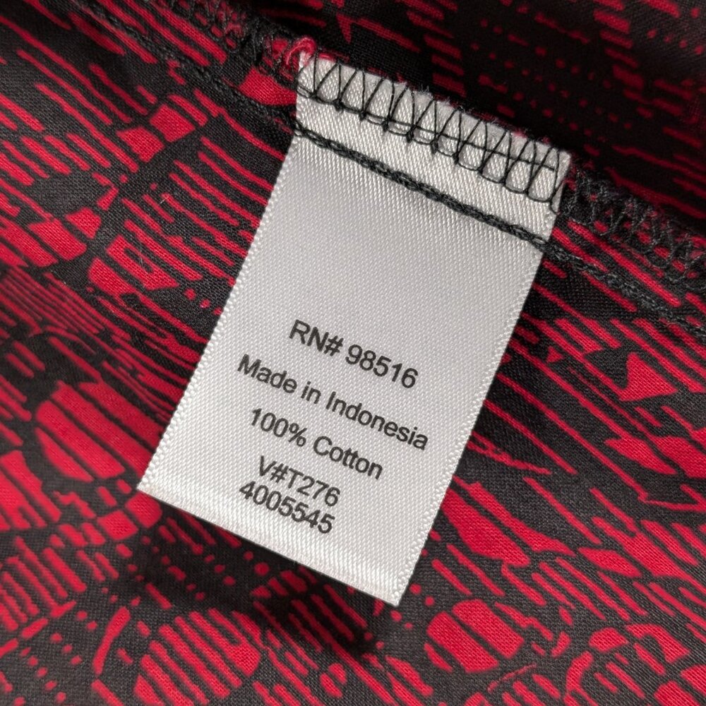 Coldwater Creek Top Womens Medium Petite Red Floral Button Up Long Sleeve - Picture 5 of 9